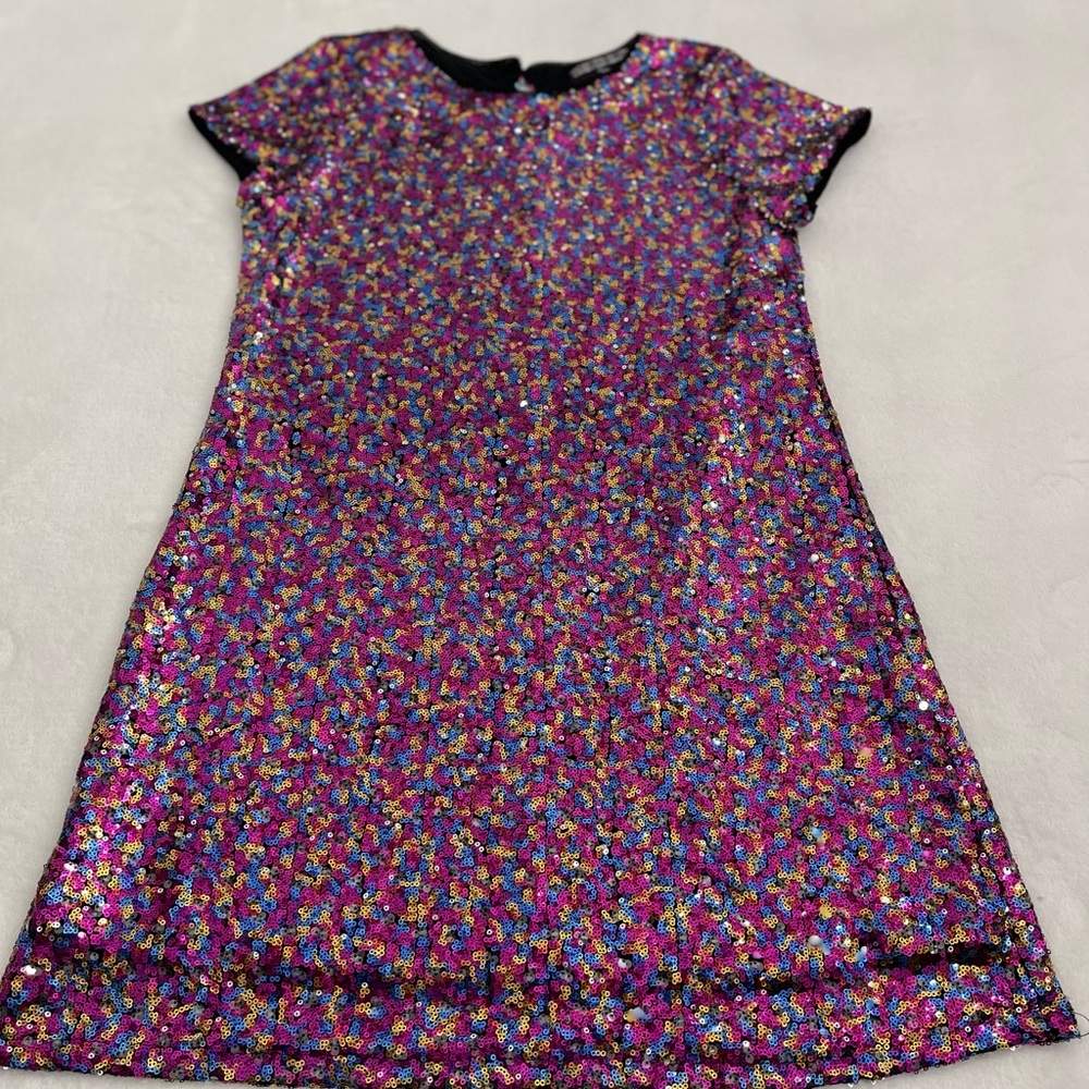 THREE PINK HEARTS SEQUIN DRESS GIRLS SIZE XL